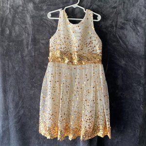 Cream and gold sequin size 7 girls dress